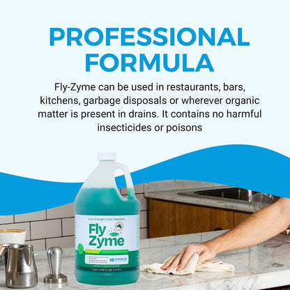 Fly-Zyme Enzyme Drain Cleaner Gel for Pipes, Fruit Flies & Odors, 32 fl oz