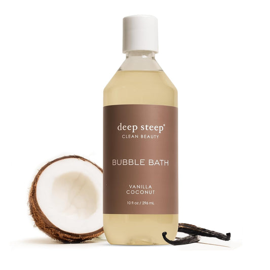 Bubble Bath, Vanilla Coconut, 10 oz – Soothing Soak with Shea Butter, Argan Oil, Aloe Vera & Coconut Oil – Vegan, Sulfate-Free, PH-Balanced Clean Beauty