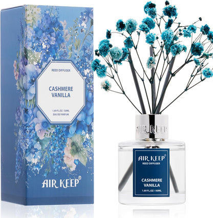 Reed Diffuser Set,3.38 fl oz (100 ml) - Ocean Mist&Sea Salt Oil Diffusers with 8 Reed Sticks,Home Fragrance Reed Diffuser for Bathroom Shelf Decor