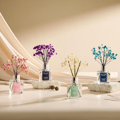 Reed Diffuser Set,3.38 fl oz (100 ml) - Ocean Mist&Sea Salt Oil Diffusers with 8 Reed Sticks,Home Fragrance Reed Diffuser for Bathroom Shelf Decor