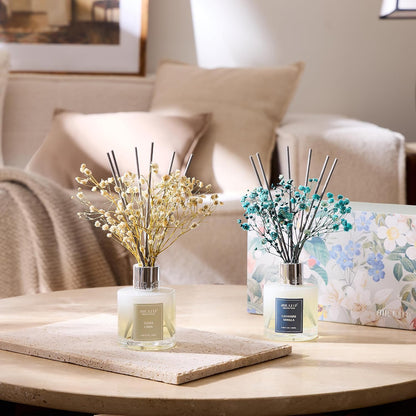 Reed Diffuser Set,3.38 fl oz (100 ml) - Ocean Mist&Sea Salt Oil Diffusers with 8 Reed Sticks,Home Fragrance Reed Diffuser for Bathroom Shelf Decor