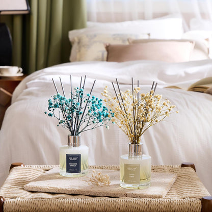 Reed Diffuser Set,3.38 fl oz (100 ml) - Ocean Mist&Sea Salt Oil Diffusers with 8 Reed Sticks,Home Fragrance Reed Diffuser for Bathroom Shelf Decor