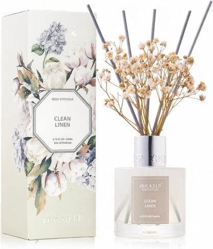 Reed Diffuser Set,3.38 fl oz (100 ml) - Ocean Mist&Sea Salt Oil Diffusers with 8 Reed Sticks,Home Fragrance Reed Diffuser for Bathroom Shelf Decor
