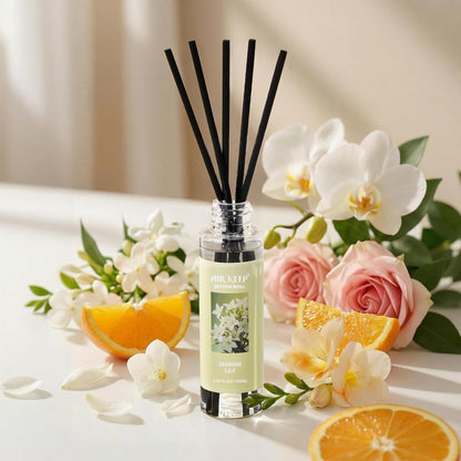 Reed Diffuser Set,3.38 fl oz (100 ml) - Ocean Mist&Sea Salt Oil Diffusers with 8 Reed Sticks,Home Fragrance Reed Diffuser for Bathroom Shelf Decor