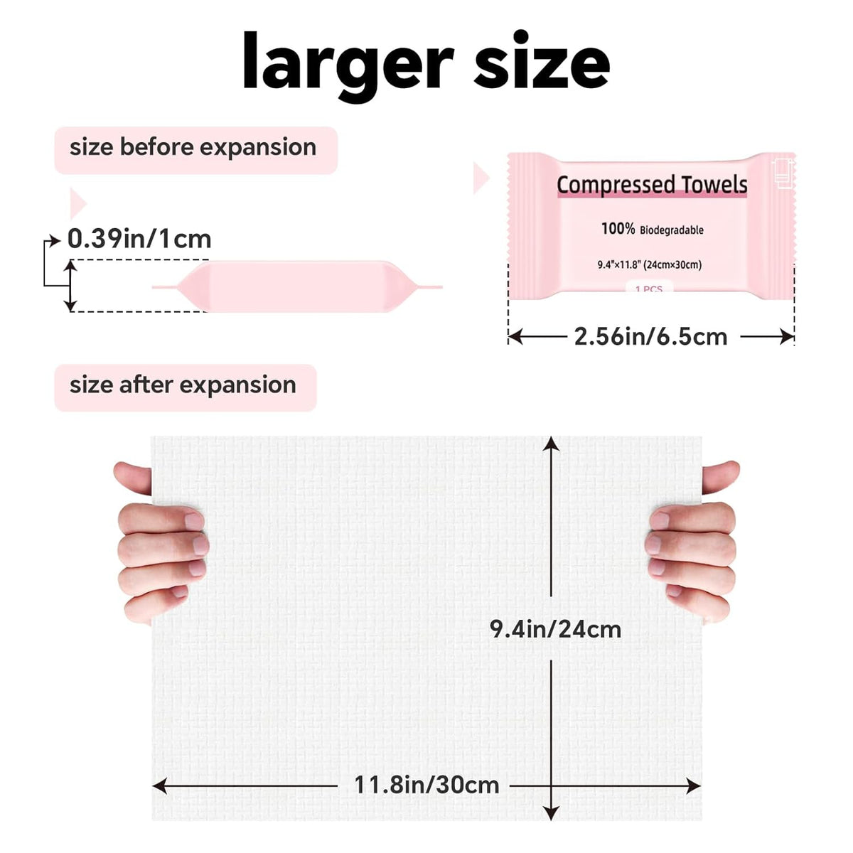Compressed Towel 30 Pcs Disposable Compressed Face Towel Portable Cotton Coin Tissue Camping Towel for Travel/Home/Outdoor Activities
