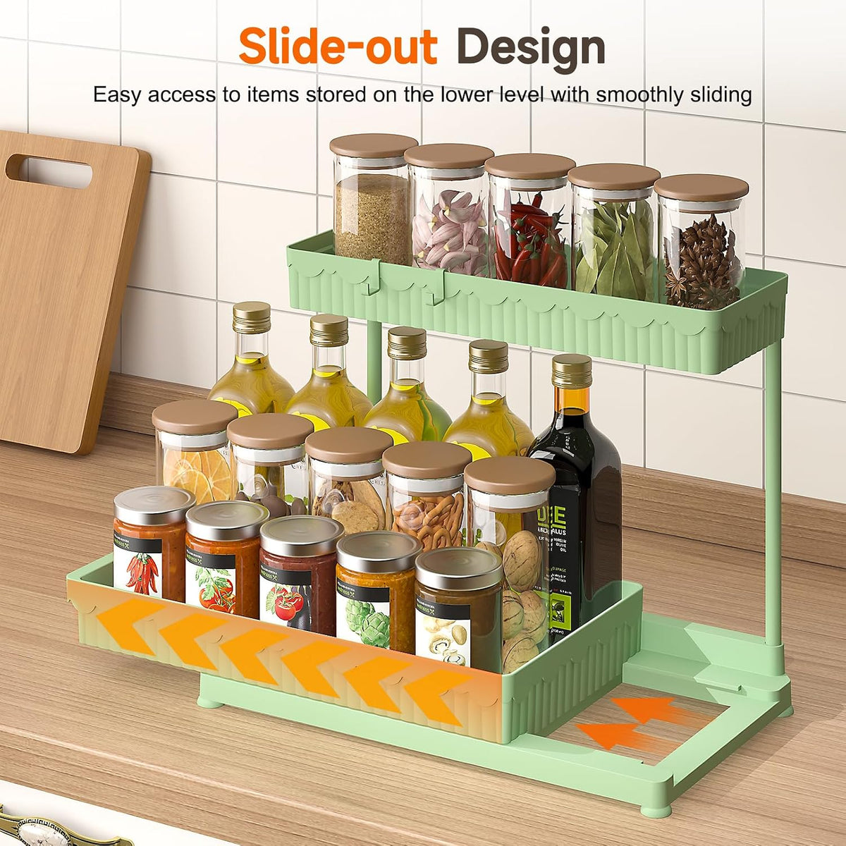 3-Pack 2-Tier L-Shaped Under Sink Organizers with Sliding Drawers