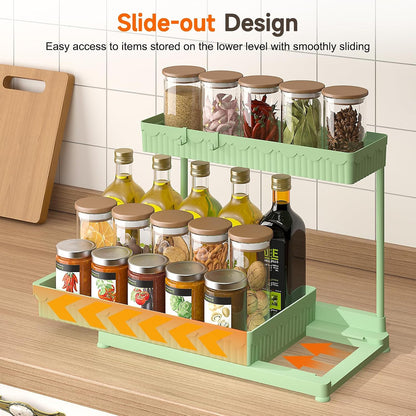 3-Pack 2-Tier L-Shaped Under Sink Organizers with Sliding Drawers