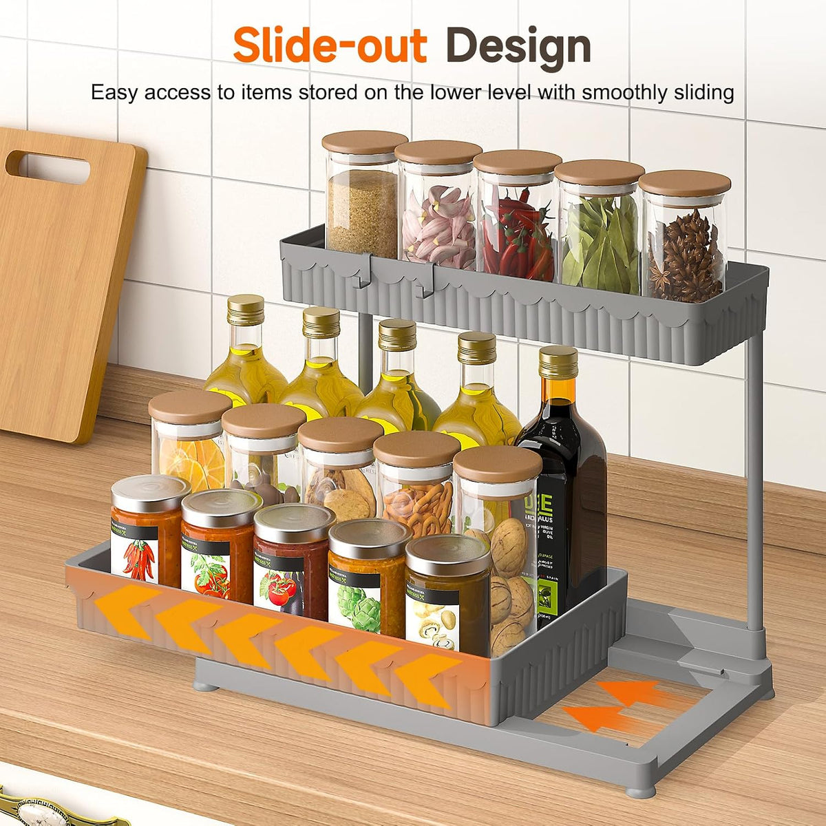 3-Pack 2-Tier L-Shaped Under Sink Organizers with Sliding Drawers