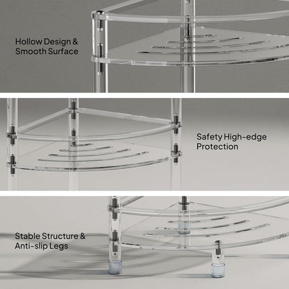 Acrylic 3-Tier Corner Shower Caddy, Bathroom Shower Organizer Stand