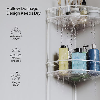 Acrylic 3-Tier Corner Shower Caddy, Bathroom Shower Organizer Stand