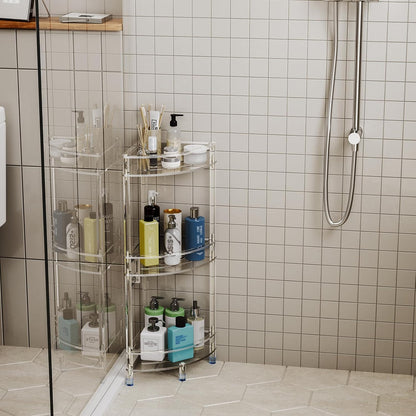 Acrylic 3-Tier Corner Shower Caddy, Bathroom Shower Organizer Stand