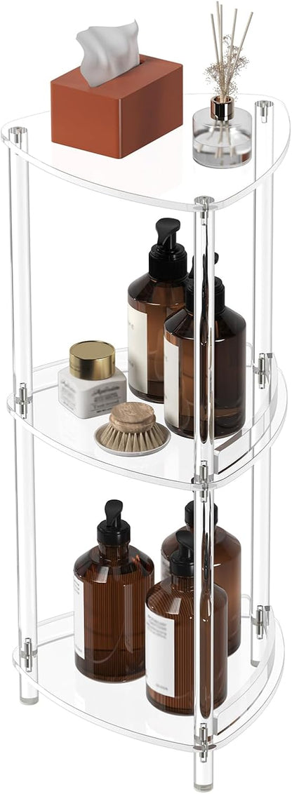 Acrylic 3-Tier Corner Shower Caddy, Bathroom Shower Organizer Stand