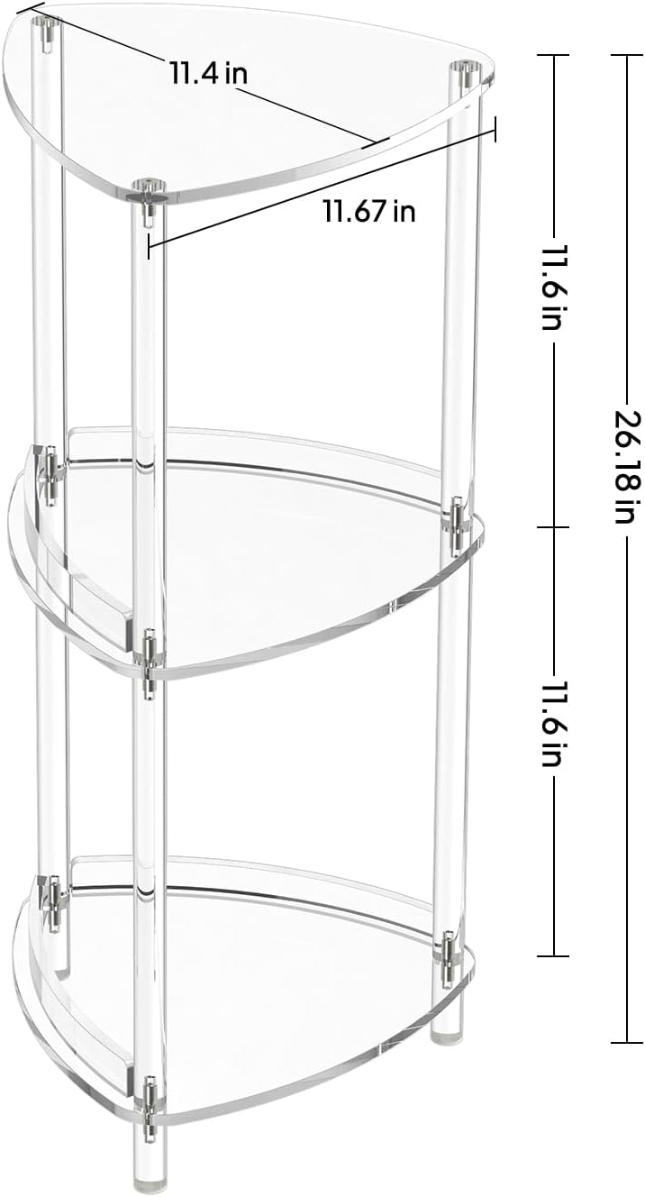 Acrylic 3-Tier Corner Shower Caddy, Bathroom Shower Organizer Stand