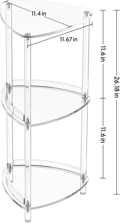 Acrylic 3-Tier Corner Shower Caddy, Bathroom Shower Organizer Stand