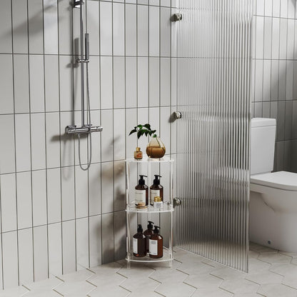 Acrylic 3-Tier Corner Shower Caddy, Bathroom Shower Organizer Stand