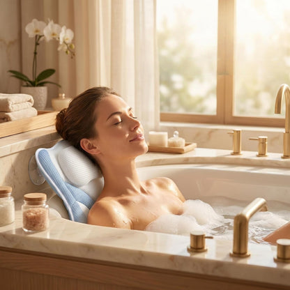 Blue White Bath Bathtub Pillow Spa Pillows for Tub.