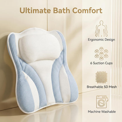Blue White Bath Bathtub Pillow Spa Pillows for Tub.