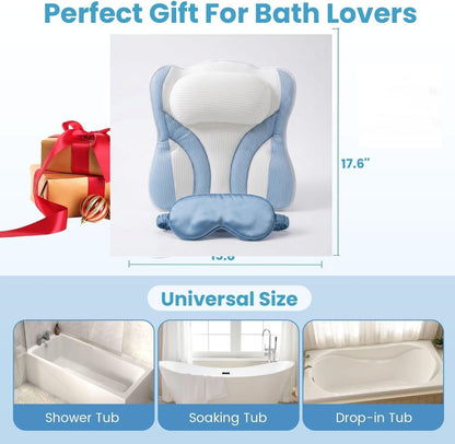 Blue White Bath Bathtub Pillow Spa Pillows for Tub.