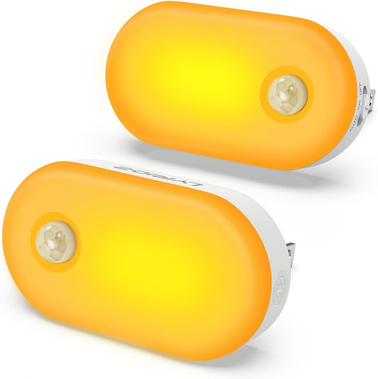 120LM Ultra Bright Plug-in Motion Sensor Night Light, 6-Pack | Stepless Dimmable, Auto-Off, LED Warm White Nightlight for Bathroom, Bedroom, Hallway, Stairs, Garage, Travel-Friendly