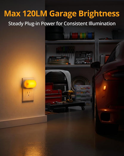 120LM Ultra Bright Plug-in Motion Sensor Night Light, 6-Pack | Stepless Dimmable, Auto-Off, LED Warm White Nightlight for Bathroom, Bedroom, Hallway, Stairs, Garage, Travel-Friendly