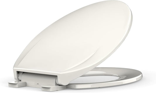 Toilet Seat Elongated,Toilet Seat with Quick-Release And Quick-Attach, Plastic Toilet Seat with Soft Close,Easy Install and Clean - White