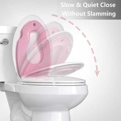 Toilet Seat Elongated,Toilet Seat with Quick-Release And Quick-Attach, Plastic Toilet Seat with Soft Close,Easy Install and Clean - White