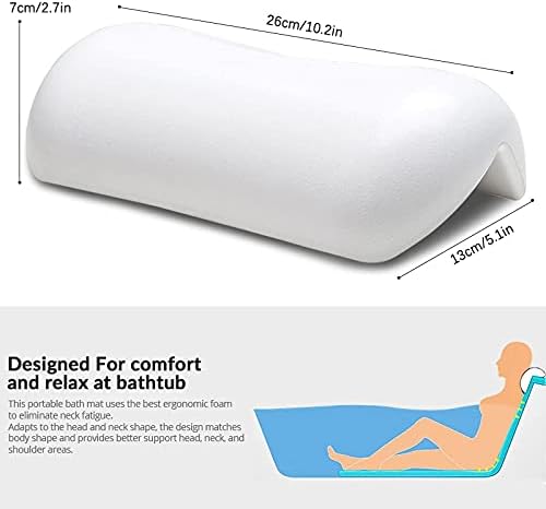 SPA Bath Pillow Non-Slip Bathtub Headrest Soft Waterproof Bath Pillows with Suction Cups Easy to Clean Bathroom Accessories
