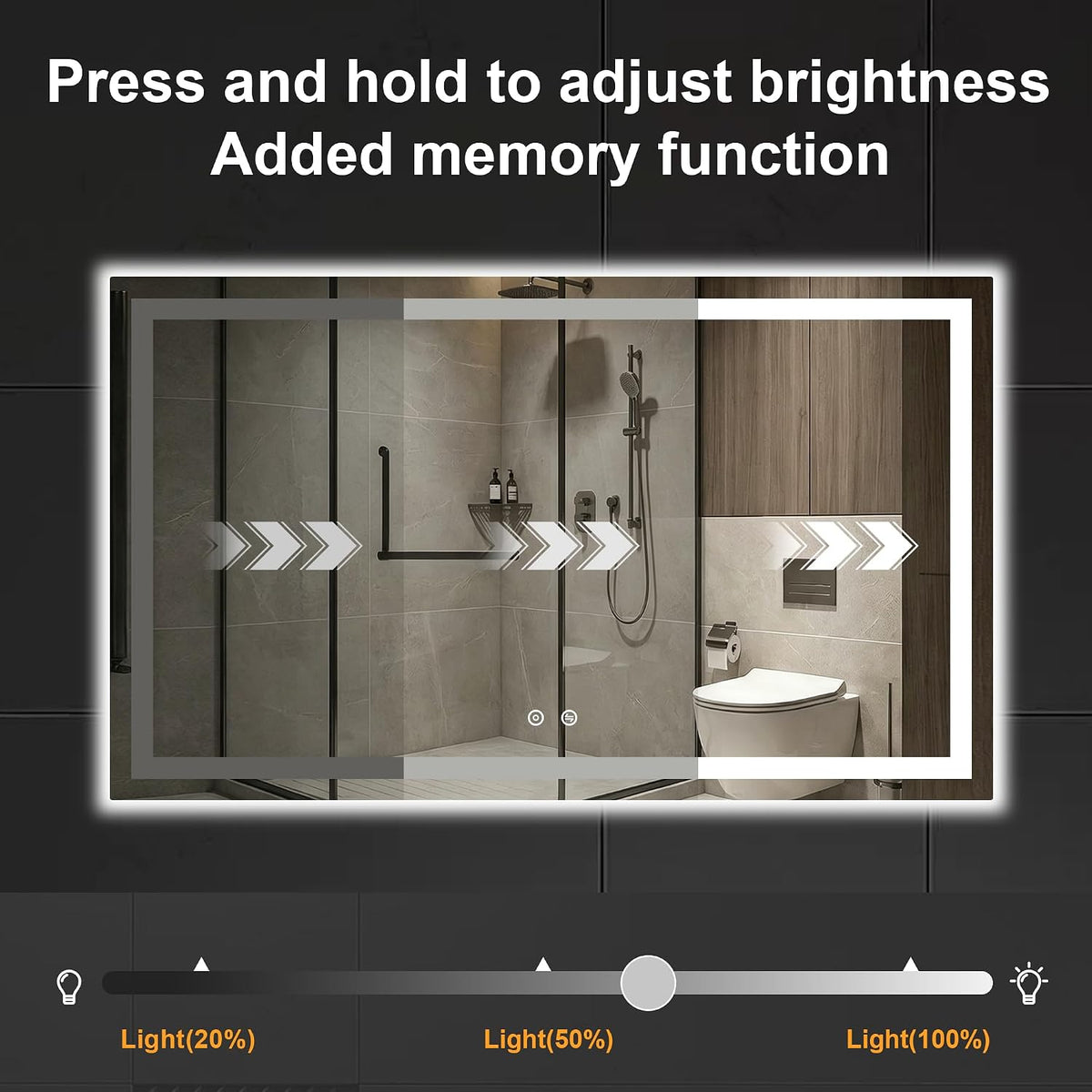 30x50 LED Bathroom Mirror with Lights, Lighted Vanity Mirror for Wall