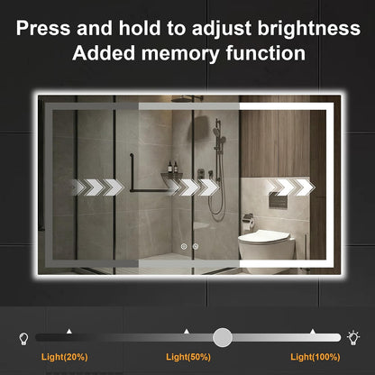 30x50 LED Bathroom Mirror with Lights, Lighted Vanity Mirror for Wall