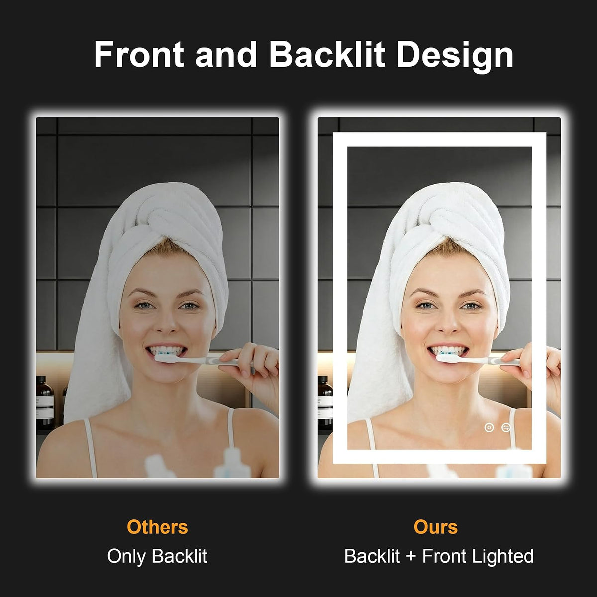 30x50 LED Bathroom Mirror with Lights, Lighted Vanity Mirror for Wall