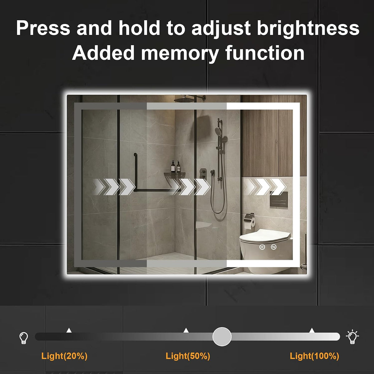 30x50 LED Bathroom Mirror with Lights, Lighted Vanity Mirror for Wall