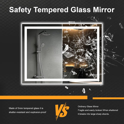 30x50 LED Bathroom Mirror with Lights, Lighted Vanity Mirror for Wall