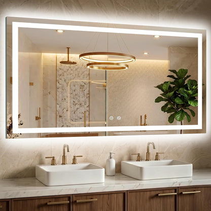 30x50 LED Bathroom Mirror with Lights, Lighted Vanity Mirror for Wall