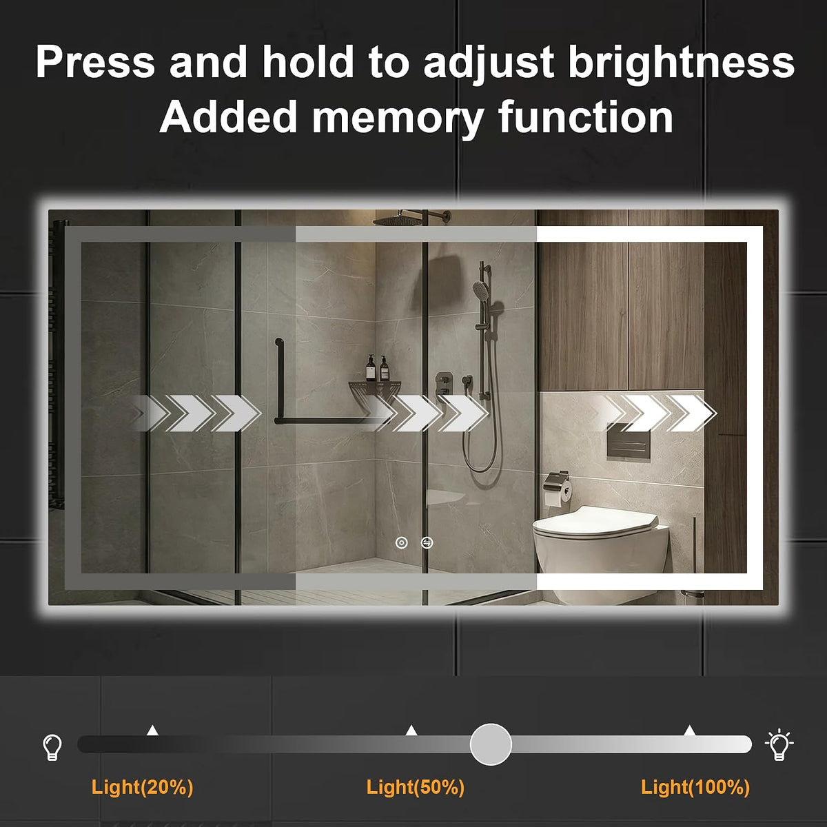 30x50 LED Bathroom Mirror with Lights, Lighted Vanity Mirror for Wall