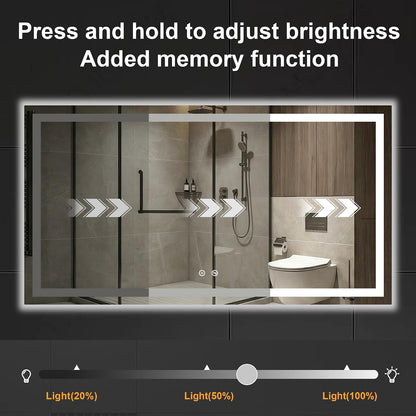 30x50 LED Bathroom Mirror with Lights, Lighted Vanity Mirror for Wall