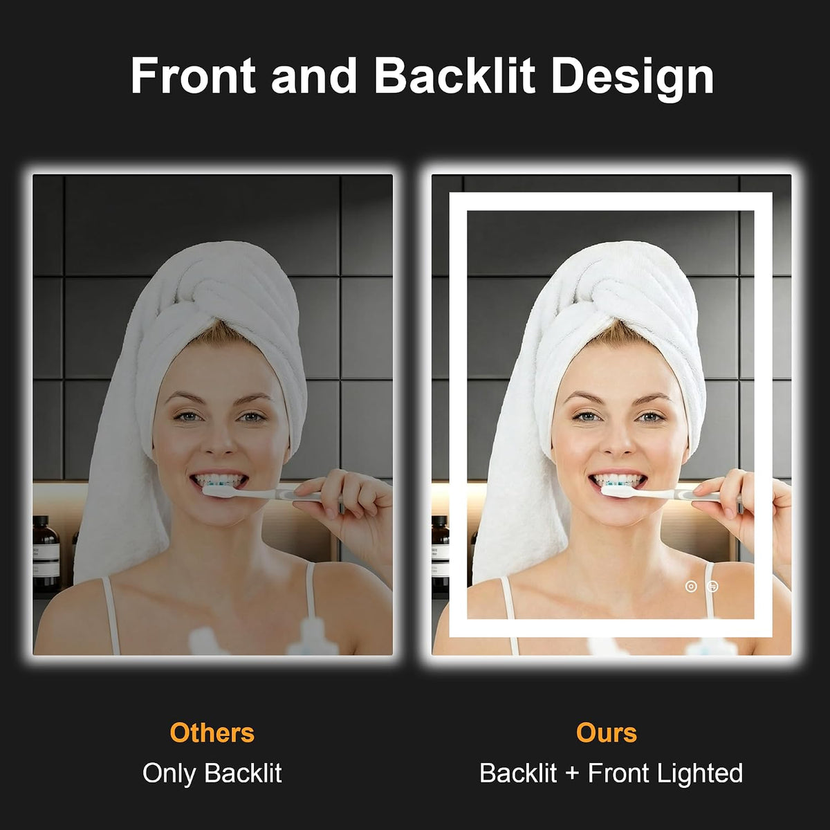 30x50 LED Bathroom Mirror with Lights, Lighted Vanity Mirror for Wall