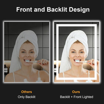 30x50 LED Bathroom Mirror with Lights, Lighted Vanity Mirror for Wall
