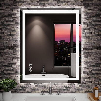 LED Bathroom Mirror 24"X36" with Front Light and Backlit - Colors B
