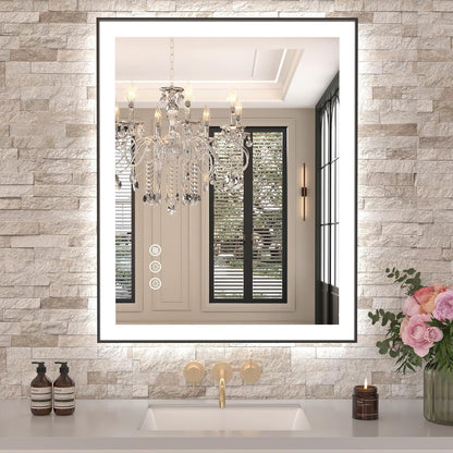 LED Bathroom Mirror 24"X36" with Front Light and Backlit - Colors B