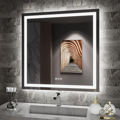 LED Bathroom Mirror 24"X36" with Front Light and Backlit - Colors B