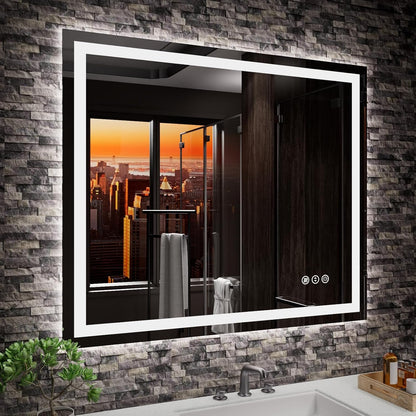 LED Bathroom Mirror 24"X36" with Front Light and Backlit - Colors B