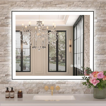 LED Bathroom Mirror 24"X36" with Front Light and Backlit - Colors B