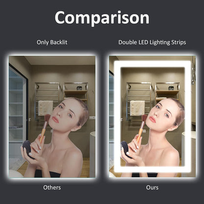 LED Bathroom Mirror 24"X36" with Front Light and Backlit - Colors B