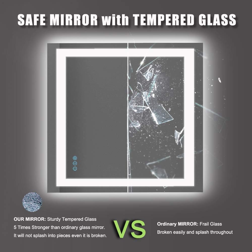 LED Bathroom Mirror 24"X36" with Front Light and Backlit - Colors B