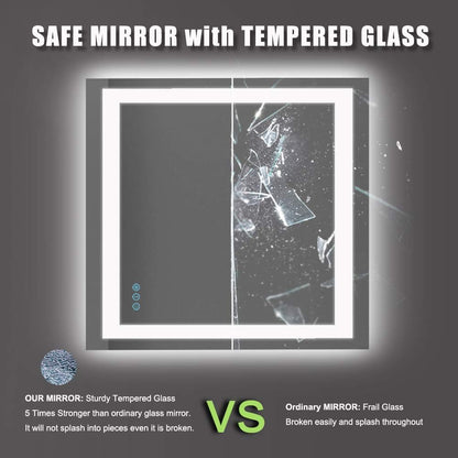 LED Bathroom Mirror 24"X36" with Front Light and Backlit - Colors B