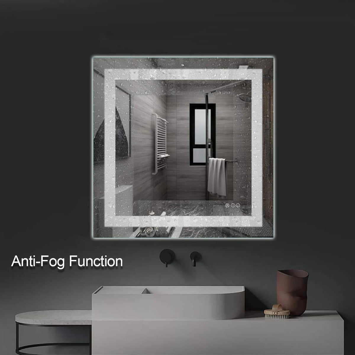 LED Bathroom Mirror 24"X36" with Front Light and Backlit - Colors B