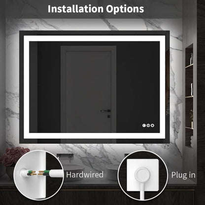 LED Bathroom Mirror 24"X36" with Front Light and Backlit - Colors B