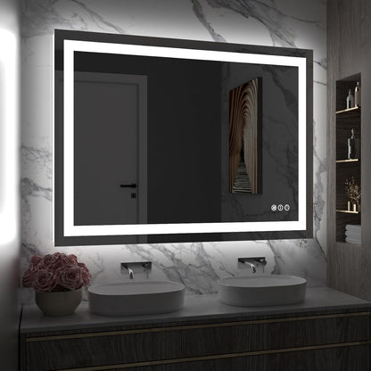 LED Bathroom Mirror 24"X36" with Front Light and Backlit - Colors B