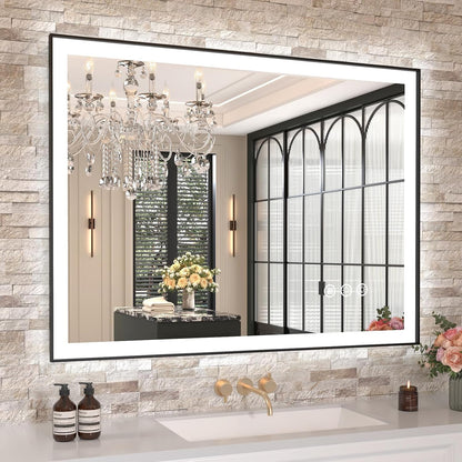 LED Bathroom Mirror 24"X36" with Front Light and Backlit - Colors B