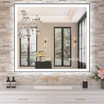 LED Bathroom Mirror 24"X36" with Front Light and Backlit - Colors B
